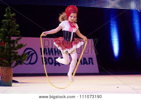 Minsk, Belarus December 05: Unidentified Gymnast From ' Slonim' Participate With 'little