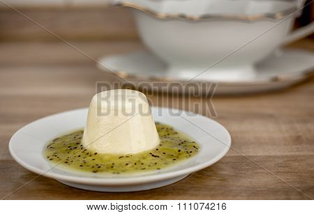 Panacotta With Green Kiwi Sauce