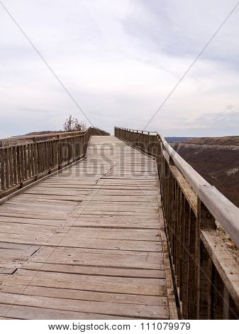 Ancient Wooden Staircase In The Medieval Fortress 3Rd - 7Th And 11Th - 17Th Century (east Date) Ovec