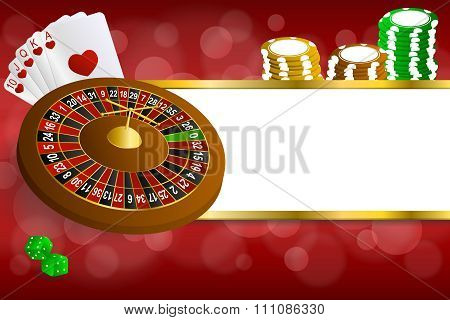 Background abstract red gold casino roulette cards chips craps illustration vector