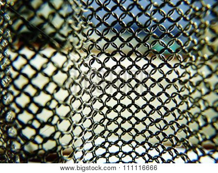 mesh chainmail background see through blur metal