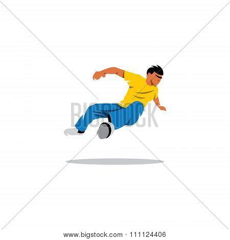 Parkour athlete jumping. Vector Illustration.