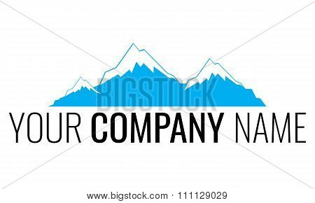Illustrated logo with mountain symbol for a company