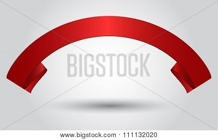 Flat designed red shining round circle ribbon