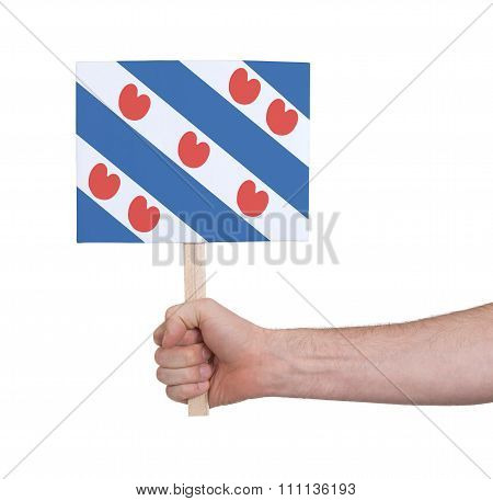 Hand Holding Small Card - Flag Of Friesland