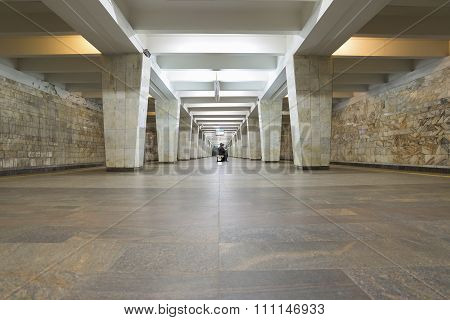 Nizhny Novgorod, RUSSIA - November 02.2015. The interior of  subway station Dvigatel Revolutsii
