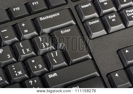 Electronic Collection - Black Computer Keyboard With Key Enter