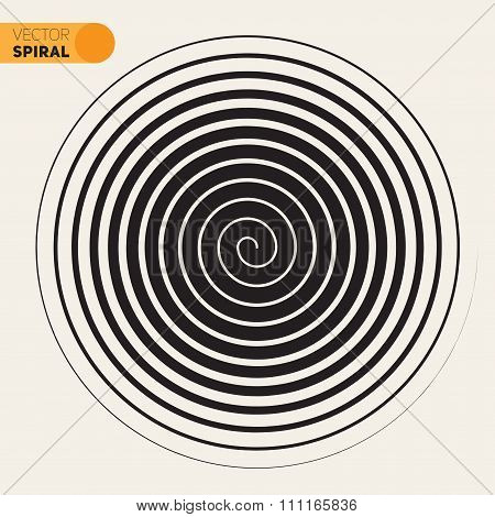 Vector Black And White Archimedean Spiral Line  Design Element