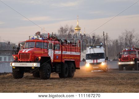 Orel, Russia - December 09, 2015: Emergency Control Ministry (mchs) Tactical Exercise. Russian Emerg