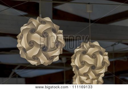 Decorative lighting in one garden restaurant