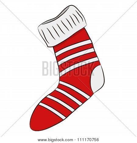 Christmas red sock in strips