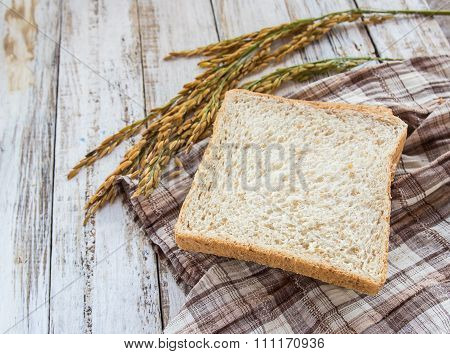 Whole Wheat Bread On Tablecloth