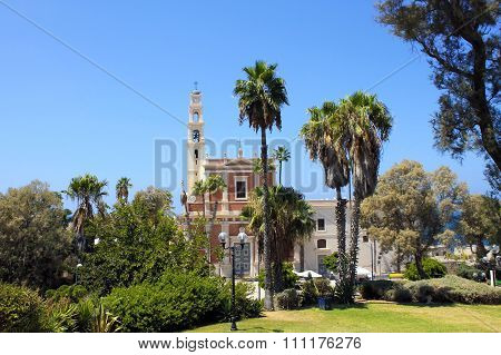 Church And Park In The Old Town Of Jaffa, Tel Aviv, Israel