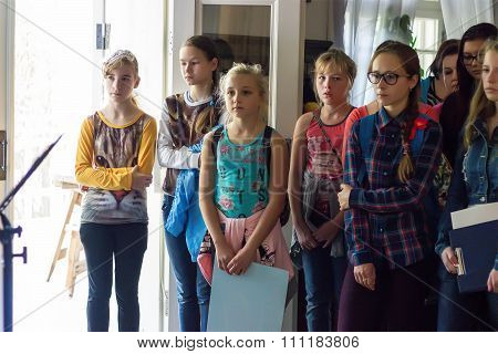 Children listen to guide