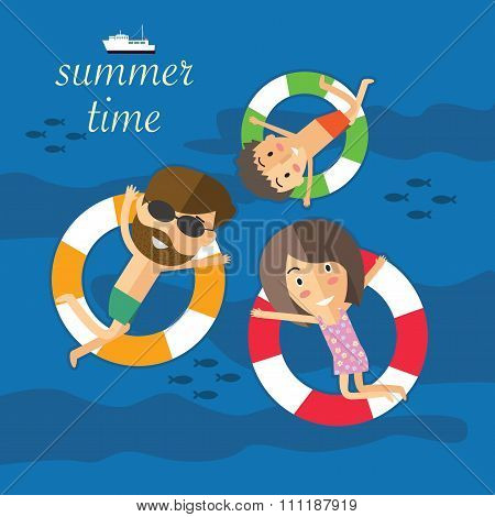 in the summer time on the beach