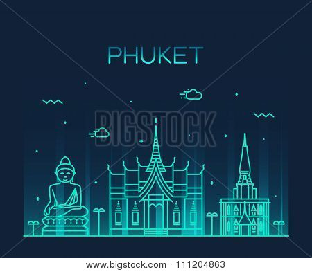 Phuket Trendy vector illustration linear style