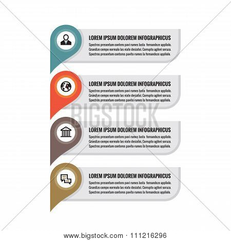 Infographic business concept - colored vertical vector banners. Location information banners.