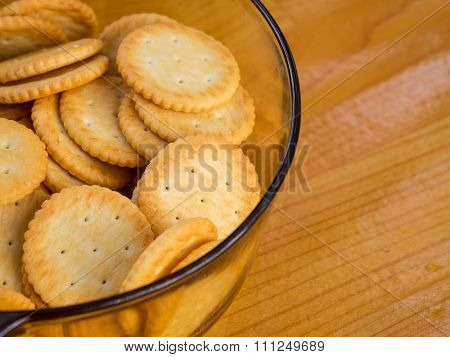 Crackers In Glass Bowl