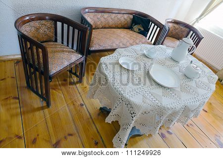 Interior Living Room With Table And Chairs