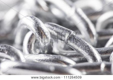 silver chain pile closeup