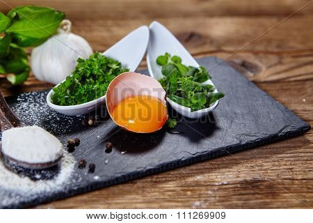 Ingredients for making fresh pasta
