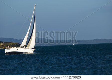 Aerial Sailboat Sailing