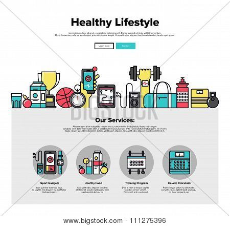 Healthy Lifestyle Flat Line Web Graphics