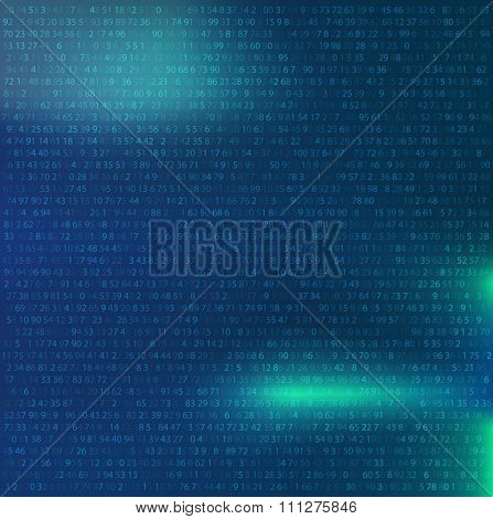 Random numbers abstract Background. Binary Computer Code. Coding Background hacker concept. background for banner computer, programming and IT workshop. Vector Illustration.