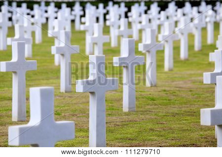 Nettuno - April 06: Tombs, American War Cemetery Of The American Military Cemetery Of Nettuno In Ita
