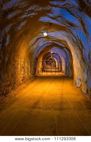 Tunnel in Resort Rafailovici - Montenegro - architecture and nature background