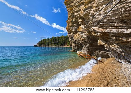 Beach at Budva Montenegro - nature travel background