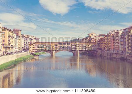 Ponte Santa Trinita bridge over the Arno River, Florence