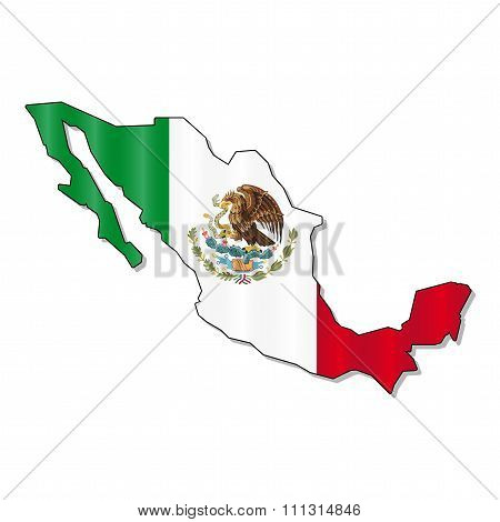 Mexico map flag