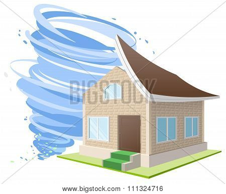 Hurricane winds blew roof off house. Property insurance