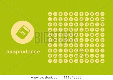Set of jurisprudence simple icons