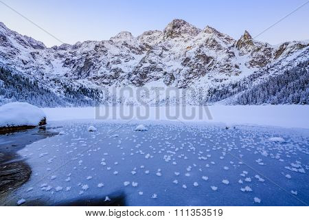 Winter mountain landscape - Morskie Oko, Tatra Mountains, Poland