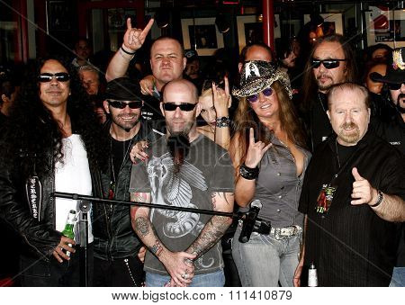 Scott Ian, Mike Inez, Rita haney and Ace Frehley at the Induction of Dimebag Darrell Abbott into Hollywood's RockWalk in Hollywood, California on May 17, 2007.  