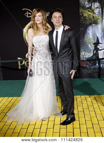 Zach Braff and Taylor Bagley at the Los Angeles Premiere of 