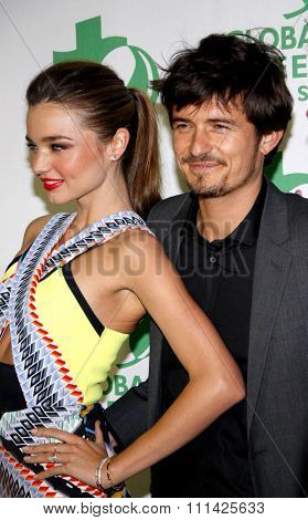 Orlando Bloom and Miranda Kerr at the Global Green USA's 10th Annual Pre-Oscar Party held at the Avalon in Los Angeles, United States, 20/02/13. 