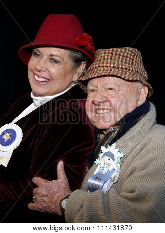 November 27, 2005. Mickey Rooney and wife Jan Rooney attend the 2005 Hollywood Christmas Parade at the Hollywood Roosevelt Hotel in Hollywood, California United States. 