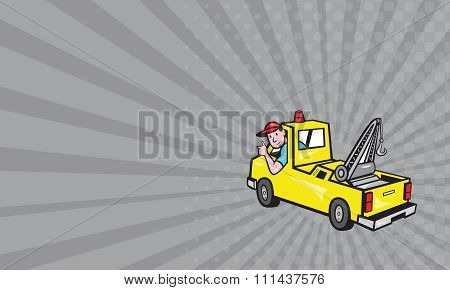 Business Card Tow Wrecker Truck Driver Thumbs Up