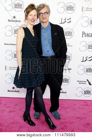 Wim Wenders and Donata Wenders at the 2015 Film Independent Spirit Awards held at the Santa Monica Beach in Santa Monica on February 21, 2015. 