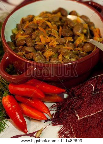 Georgian dish of beans with chilli