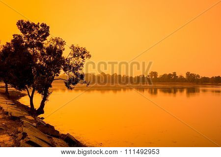 Srah Srang At Sunset