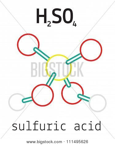 H2SO4 sulfuric acid molecule