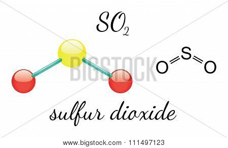 SO2 sulfur dioxide molecule