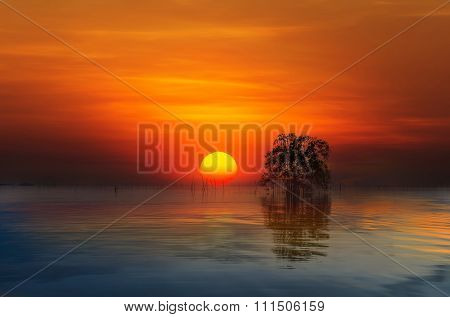 Beautiful sunrise above the sea