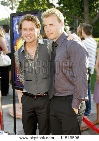 Mark Owen and Gary Barlow of 'Take That' attend the Los Angeles Premiere of 