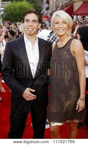 Apolo Anton Ohno and Julianne Hough attend the World Premiere of 