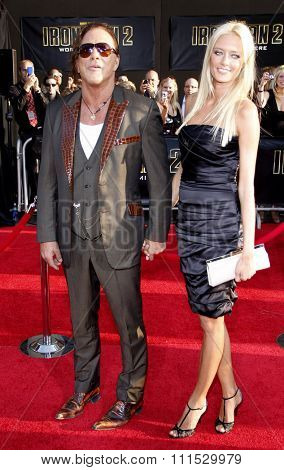 Mickey Rourke and Anastassija Makarenko at the los angeles premiere of 'Iron Man 2' held at the El Capitan Theatre in Hollywood on April 26, 2010.  